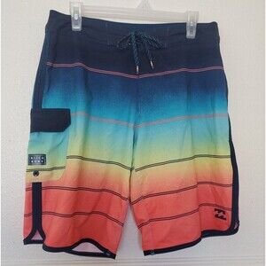 Billabong Board Shorts Platinum X 73 Blue Orange Yellow Size 31 Swim Shorts Sea